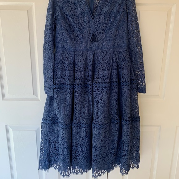 ASOS Blue Lace Midi Dress - Picture 5 of 8
